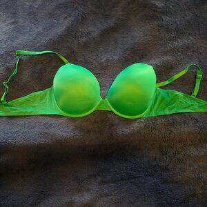 Victoria's Secret Pink! Green Wear Everywhere pushup bra 38C